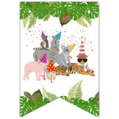Bannière À Fanions Animaux de la Jungle drôle et mignonne à Party Wil (Premier drapeau)