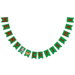 Bannière À Fanions Animaux hippo amusants Lion Père Noël costume de N