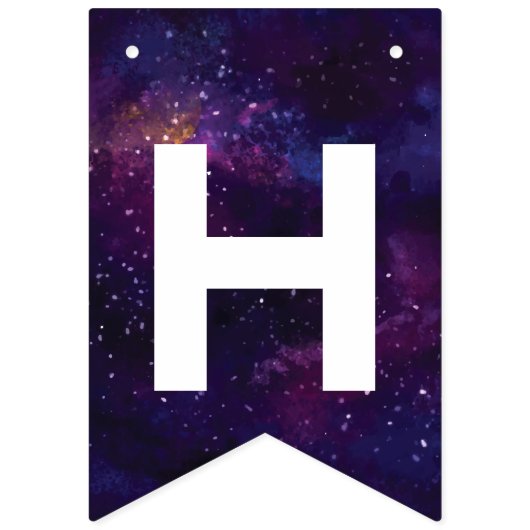 Bannière À Fanions Anniversaire. Astronaut dans l'espace avec étoiles (Deuxième drapeau)