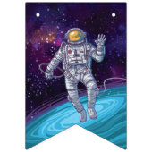Bannière À Fanions Anniversaire. Astronaut dans l'espace avec étoiles (Premier drapeau)