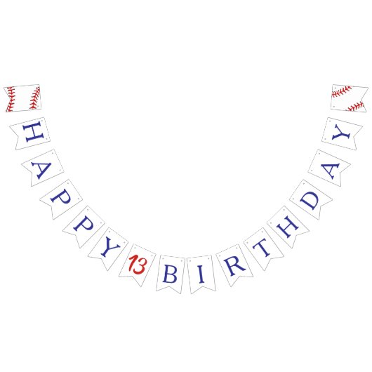Bannière À Fanions Anniversaire de baseball (Tout)