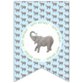Bannière À Fanions Anniversaire de bébé éléphant (Premier drapeau)