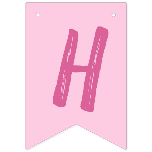 Bannière À Fanions Anniversaire de Cochon Rose (Deuxième drapeau)