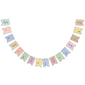 Bannière À Fanions Anniversaire de enfant Amusant modifiable Pastel K (Tout)