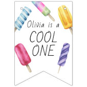 Bannière À Fanions Anniversaire de enfant de glace Popsicle (Deuxième drapeau)