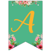 Bannière À Fanions Anniversaire de enfant floral mignon (Troisième drapeau)