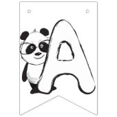 Bannière À Fanions Anniversaire de enfant Panda moderne amusant (Troisième drapeau)