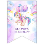 Bannière À Fanions Anniversaire de la licorne (Premier drapeau)