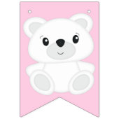 Bannière À Fanions Anniversaire de l'Ours rose (Premier drapeau)