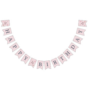 Bannière À Fanions Anniversaire de Pink Magnolia