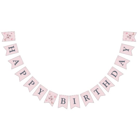 Bannière À Fanions Anniversaire de Pink Magnolia (Tout)