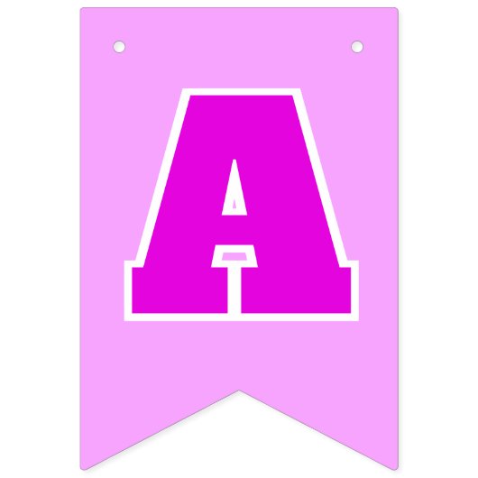 Bannière À Fanions Anniversaire de PINK mignonne (Deuxième drapeau)