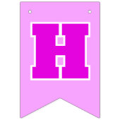 Bannière À Fanions Anniversaire de PINK mignonne (Premier drapeau)