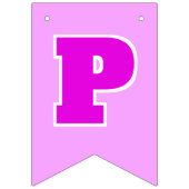 Bannière À Fanions Anniversaire de PINK mignonne (Troisième drapeau)