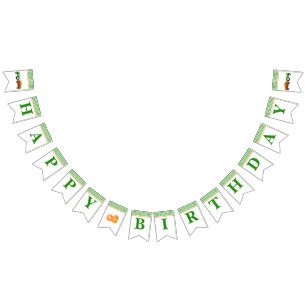 Bannière À Fanions Anniversaire de vert de tracteur de correction de
