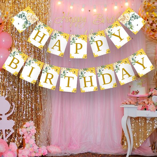 Bannière À Fanions Anniversaire des abeilles