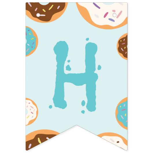 Bannière À Fanions Anniversaire du garçon - Fête des beignes - Drapea (Deuxième drapeau)