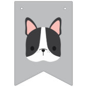 Bannière À Fanions Anniversaire du mignon Bulldog français (Premier drapeau)