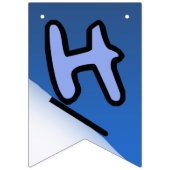 Bannière À Fanions Anniversaire du snowboard blanc et bleu (Deuxième drapeau)