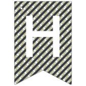 Bannière À Fanions Anniversaire gris, bleu et vert (Deuxième drapeau)