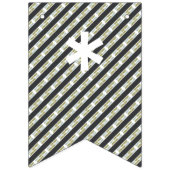 Bannière À Fanions Anniversaire gris, bleu et vert (Premier drapeau)