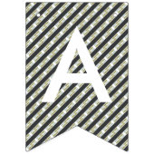 Bannière À Fanions Anniversaire gris, bleu et vert (Troisième drapeau)