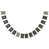 Bannière À Fanions Anniversaire gris bleu, vert, de toile (Tout)