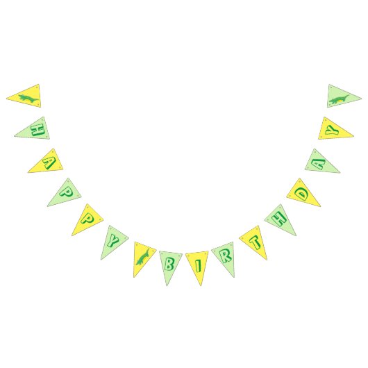 Bannière À Fanions Anniversaire Jaune Alligator Vert Crocodile (Tout)