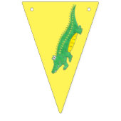Bannière À Fanions Anniversaire Jaune Alligator Vert Crocodile (Premier drapeau)