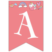 Bannière À Fanions Anniversaire kawaii arc-en-ciel unicorn galaxie (Troisième drapeau)