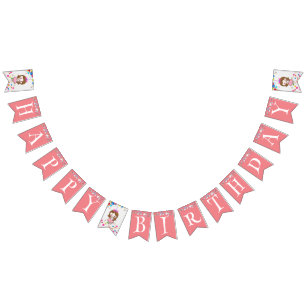 Bannière À Fanions Anniversaire kawaii princesse arc-en-ciel licorne