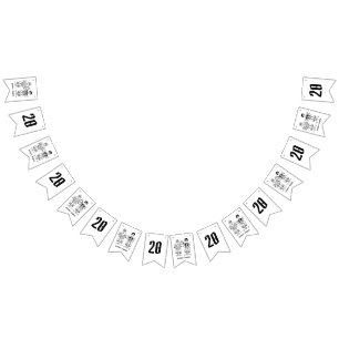 Bannière À Fanions Anniversaire Mariage personnalisé de couple de mot