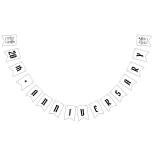 Bannière À Fanions Anniversaire Mariage personnalisé de couple de mot