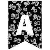 Bannière À Fanions Anniversaire noir et blanc audacieux de joyeux (Troisième drapeau)