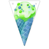 Bannière À Fanions Anniversaire Pink Blue Ice Cream Cones Party (Deuxième drapeau)
