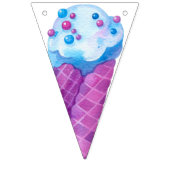 Bannière À Fanions Anniversaire Pink Blue Ice Cream Cones Party (Premier drapeau)