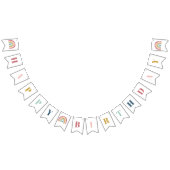 Bannière À Fanions Anniversaire rose arc-en-ciel du mignon Boho (Tout)