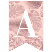 Bannière À Fanions Anniversaire tropical rose (Troisième drapeau)