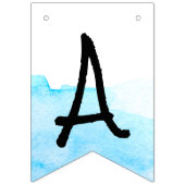 Bannière À Fanions Aquarelle blanche et bleue moderne joyeuse retrait (Deuxième drapeau)