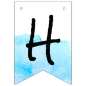 Bannière À Fanions Aquarelle blanche et bleue moderne joyeuse retrait (Premier drapeau)