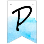 Bannière À Fanions Aquarelle blanche et bleue moderne joyeuse retrait (Troisième drapeau)