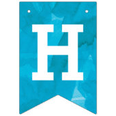 Bannière À Fanions Aquarelle bleu turquoise Joyeux anniversaire (Deuxième drapeau)