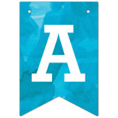 Bannière À Fanions Aquarelle bleu turquoise Joyeux anniversaire (Troisième drapeau)