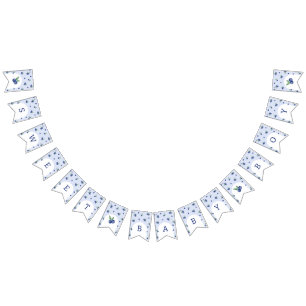 Bannière À Fanions Aquarelle bleuet doux bébé bébé Garçon