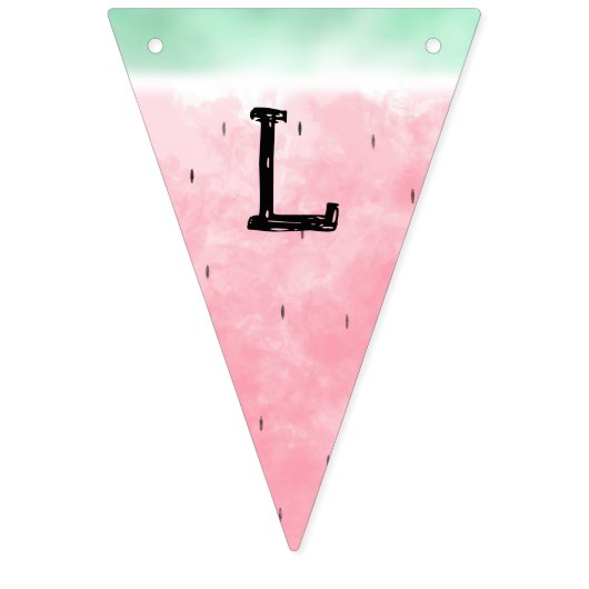 Bannière À Fanions Aquarelle de pastèque (Troisième drapeau)