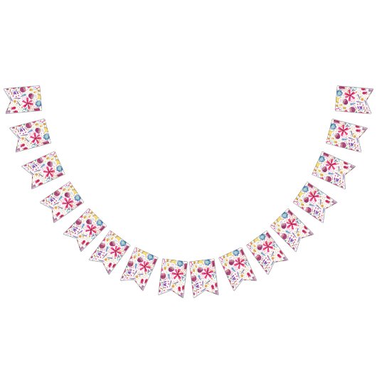 Bannière À Fanions Aquarelle des fleurs de hérisson (Tout)