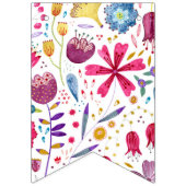 Bannière À Fanions Aquarelle des fleurs de hérisson (Premier drapeau)