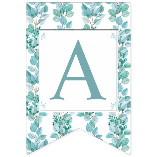 Bannière À Fanions Aquarelle Eucalyptus Branches Occasion spéciale (Deuxième drapeau)