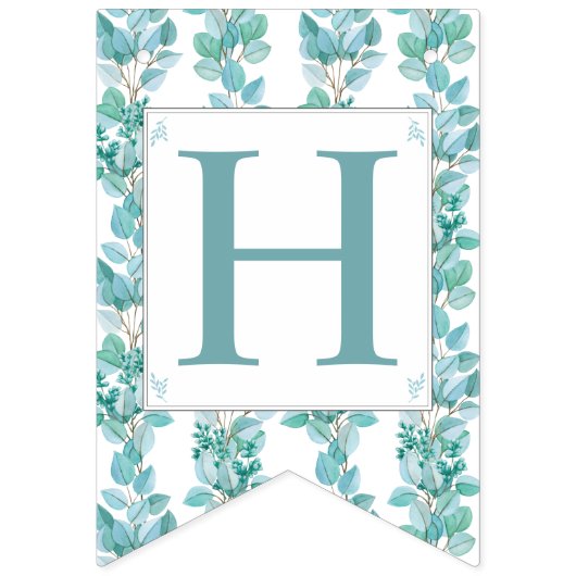 Bannière À Fanions Aquarelle Eucalyptus Branches Occasion spéciale (Premier drapeau)