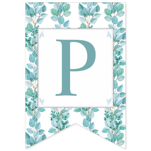 Bannière À Fanions Aquarelle Eucalyptus Branches Occasion spéciale (Troisième drapeau)